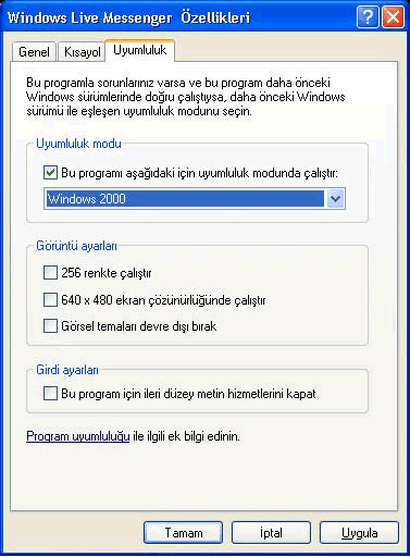 win uyumluluk